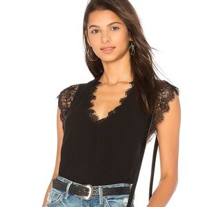 Free People Lovin’ on You Black Lace Tank Top Size Small